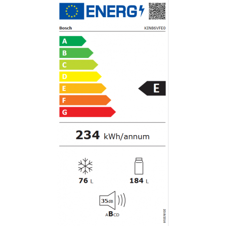 BOSCH KIN86VFE0 Εντοιχιζόμενος Ψυγειοκαταψύκτης 177cm NoFrost BOSCH KIN86VFE0 Εντοιχιζόμενος Ψυγειοκαταψύκτης 177cm NoFrost